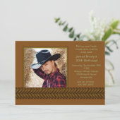 Rattan Braid Photo Invitation Kaart (Staand voorkant)