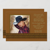 Rattan Braid Photo Invitation Kaart (Voorkant / Achterkant)