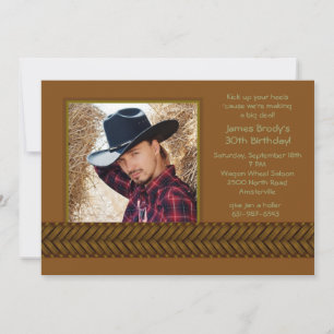 Rattan Braid Photo Invitation Kaart