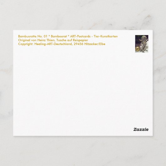 Ratte No. 01 * Rat * Ratten-Postkarten* Rat-Art-Po Briefkaart (Achterkant)