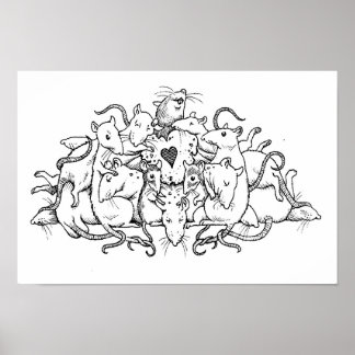 Rattegel met hartkoekje poster