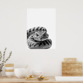 Rattelslang bosgebied modern portret zwart wit poster (Keuken)
