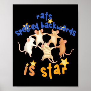 Ratten achterstevoren gespeld is ster Grappige rat Poster