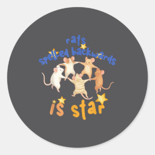 Ratten achterstevoren gespeld is ster Grappige rat Ronde Sticker