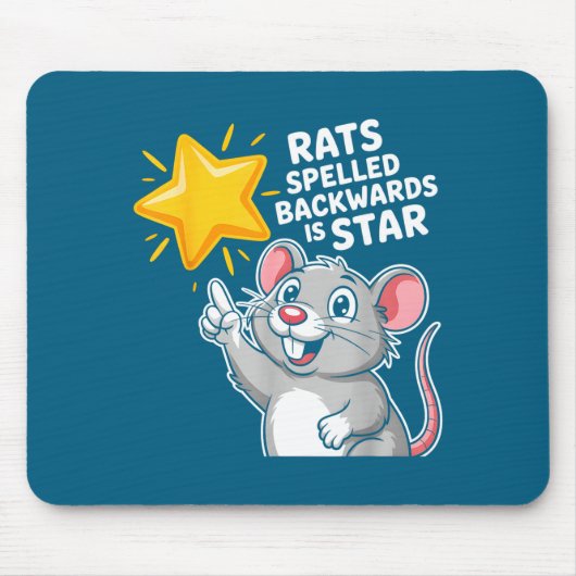 Ratten achterstevoren gespeld is ster Grappige woo Muismat (Voorkant)