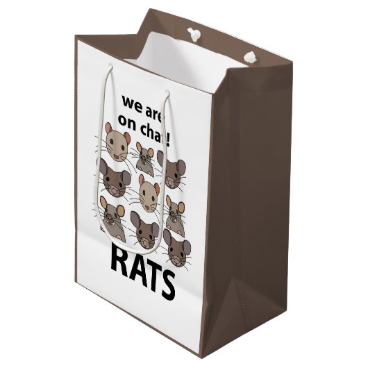 Ratten Dier We zijn op chat Grappige Ratten Medium Cadeauzakje (Voorkant Gekanteld)
