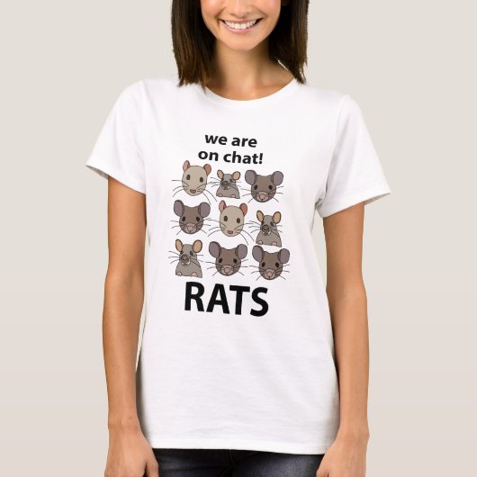 Ratten Dier We zijn op chat Grappige Ratten T-shirt (Voorkant)