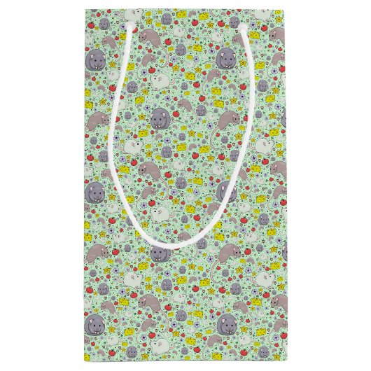 Ratten en muizen in het groen klein cadeauzakje (Achterkant)