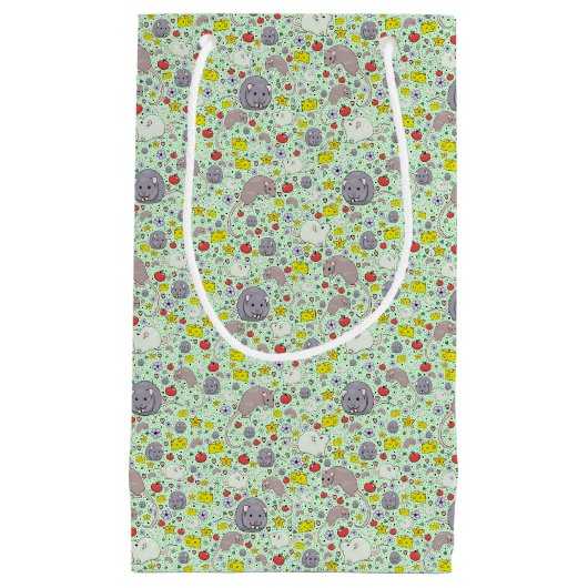 Ratten en muizen in het groen klein cadeauzakje (Voorkant)