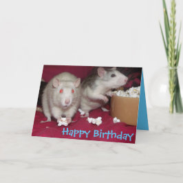 Ratten feesten verjaardagskaart kaart