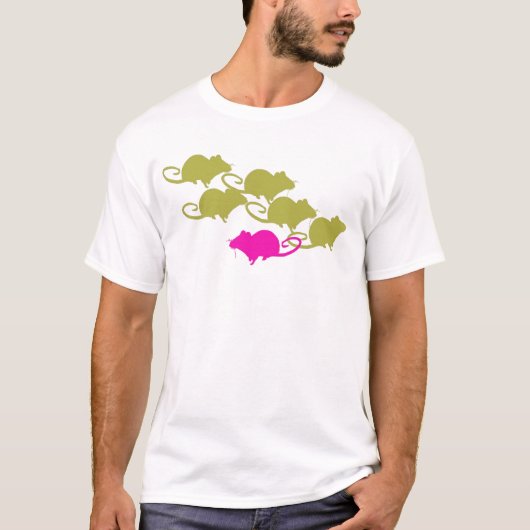 Ratten in roze en groen t-shirt (Voorkant)