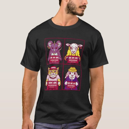 Ratten Mugshot Gevangenis T-shirt (Voorkant)
