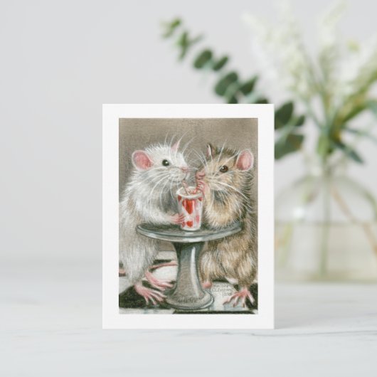 Ratten op een Briefkaart van de Datum (Staand voorkant)