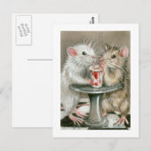 Ratten op een Briefkaart van de Datum (Voorkant / Achterkant)
