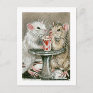 Ratten op een Briefkaart van de Datum