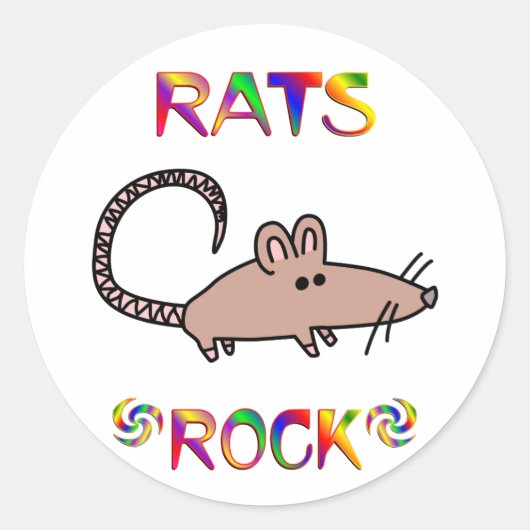 RATTEN ROTSEN RONDE STICKER (Voorkant)