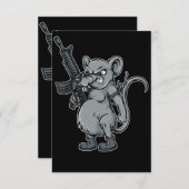 ratten-soldaat-met-pistool-illustratie kaart (Voorkant / Achterkant)