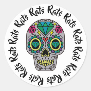 Ratten Suiker Schedel Ronde Sticker