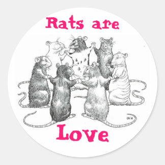Ratten zijn liefde ronde sticker