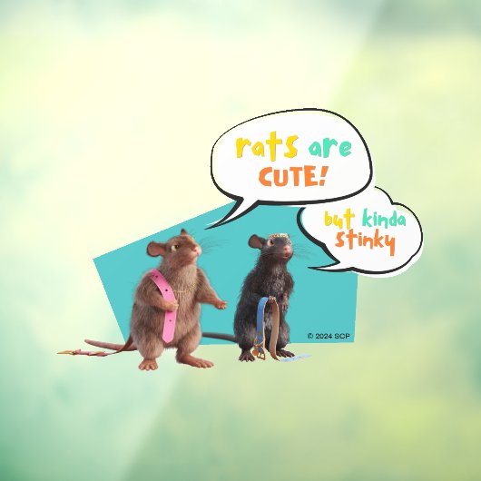 Ratten zijn Schattige, maar een beetje stinkend Raamsticker (Vel 3)