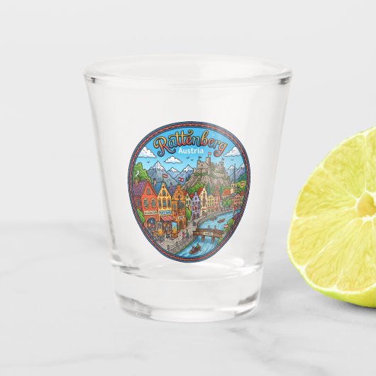 Rattenberg Oostenrijk Shot Glas (Voorkant)