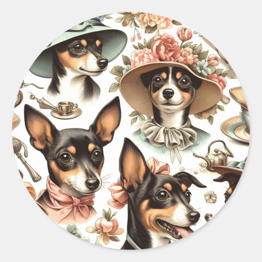rattendrager naadloos ronde sticker (Voorkant)
