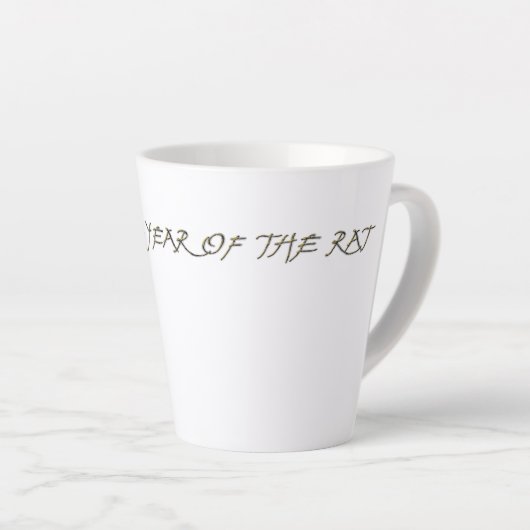 Rattenjaar emaille effect verjaardagslate mok (Rechterhoek)