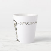 Rattenjaar emaille effect verjaardagslate mok (Voorkant)