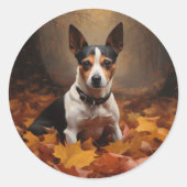 Rattenkruid in de herfst laat Herfst inspireren Ronde Sticker (Voorkant)