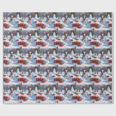 Rattenterriër loopt in de sneeuw met kerst Pet Cadeaupapier (Vlak)