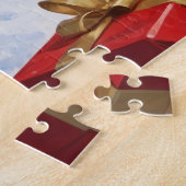 Rattenterriër loopt in de sneeuw met kerst Pet Legpuzzel (Zijkant)