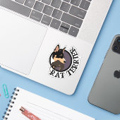 Rattenterriër sticker (Laptop met iPhone)