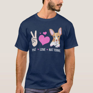 Rattie Hondeneigenaar Peace Love Dogs Raterrier gr T-shirt