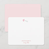  Rattle Baby meisje Douche Dank u Bedankkaart (Voorkant / Achterkant)