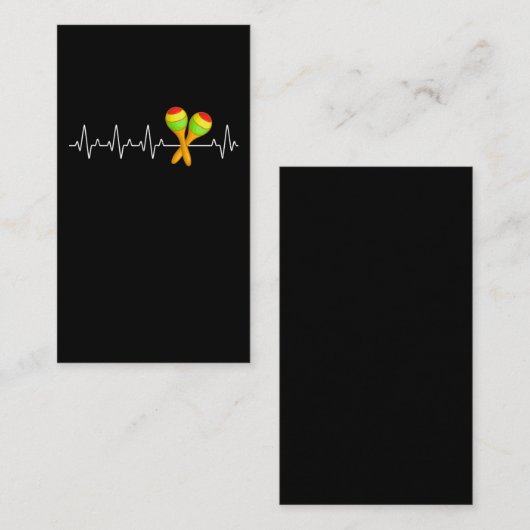 Rattle Heartbeat Percussion Instrument Rattle Play Visitekaartje (Voorkant / Achterkant)