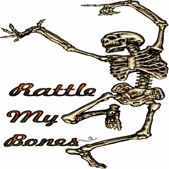 Rattle My Botten Skeleton Photo Sculpture Staand Fotobeeldje (Voorkant)