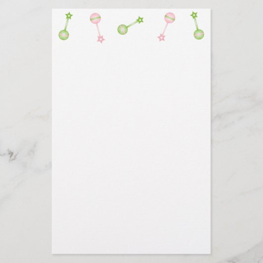 Rattle n Roll Briefpapier (roze en groen) (Voorkant)