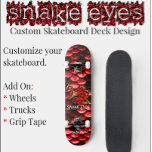 Rattle Snake Custom Skateboard Deck<br><div class="desc">Rattle Snake Custom Skateboard Deck Professional Red Snake Skinned / Rattle Snake outdoorn skateboard dek. Pas uw skateboard dekgrootte aan wanneer u opdracht geeft. Ideaal voor: Skateboarden,  recreatief spelen,  raaprijden,  dagelijks reizen en rijden. Niet inbegrepen: Wielen,  vrachtwagens,  uitbreidingskaarten,  gripband,  hardware</div>