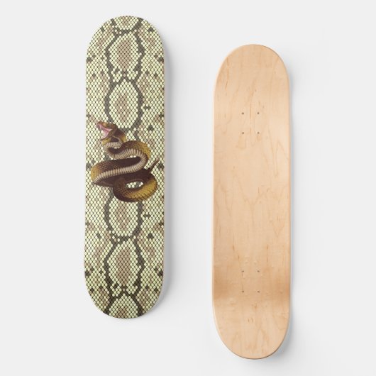 Rattle Snake op Faux Snakeskin Reptiel Persoonlijk Skateboard (Voorkant)