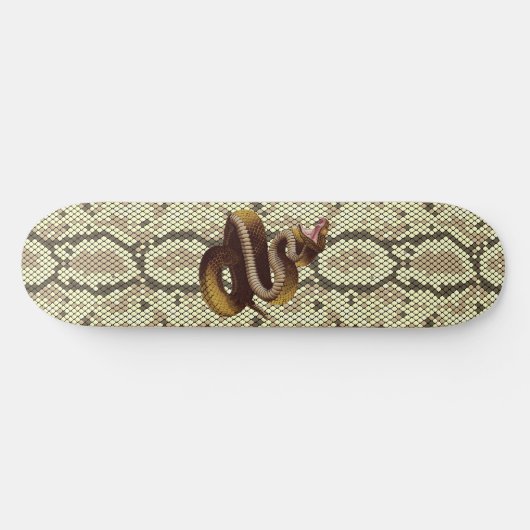 Rattle Snake op Faux Snakeskin Reptiel Persoonlijk Skateboard (Horizontaal)