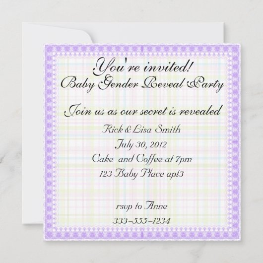 Rattles Baby Gender Reveal Party Invitation Kaart (Achterkant)