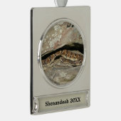 Rattlesnake in het Nationaal Park Shenandoah Verzilverd Banner Ornament (Rechts)