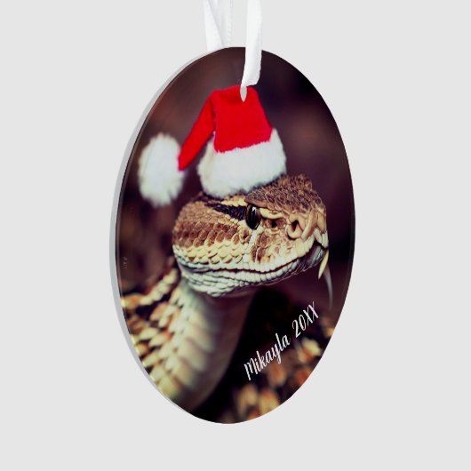 Rattlesnake in Santa Hat Ornament (voorkant)