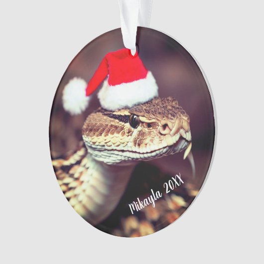Rattlesnake in Santa Hat Ornament (voorkant)