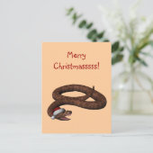 Rattlesnake met Santa Hat Feestdagenkaart (Staand voorkant)