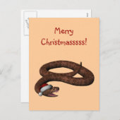 Rattlesnake met Santa Hat Feestdagenkaart (Voorkant / Achterkant)