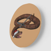 Rattlesnake met Santa Hat Grote Klok (Hoek)