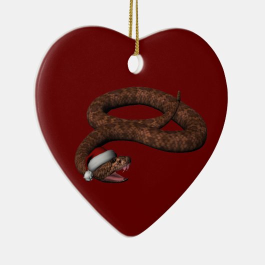Rattlesnake met Santa Hat Keramisch Ornament (Rechts)