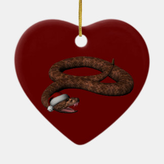 Rattlesnake met Santa Hat Keramisch Ornament