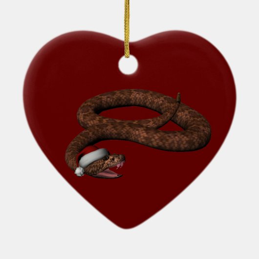 Rattlesnake met Santa Hat Keramisch Ornament (Achterkant)